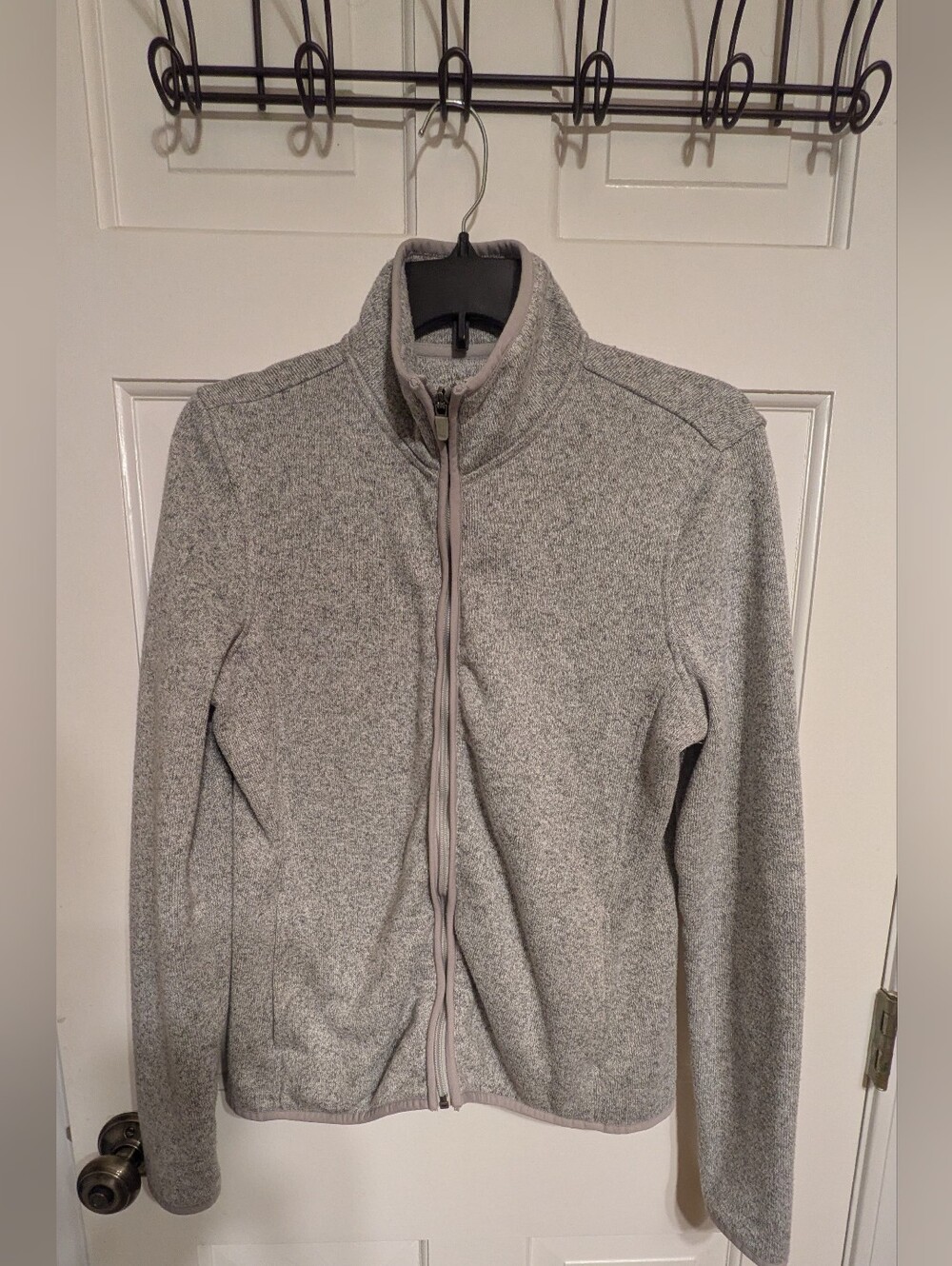 G.H. Bass & Co. Heather Gray Teddy Fleece Zip Jacket